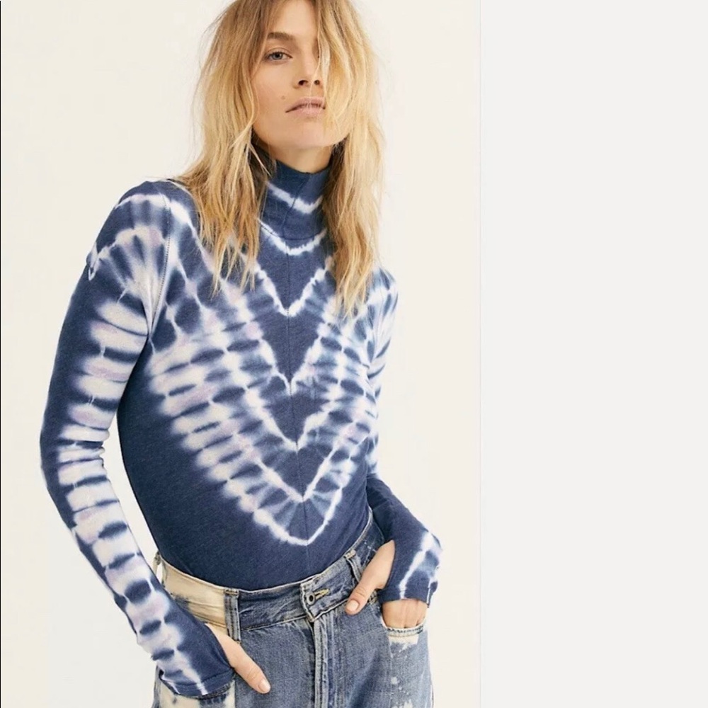 Free people psychedelic turtleneck tie dye